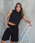 Low Bermudas Lino Negro