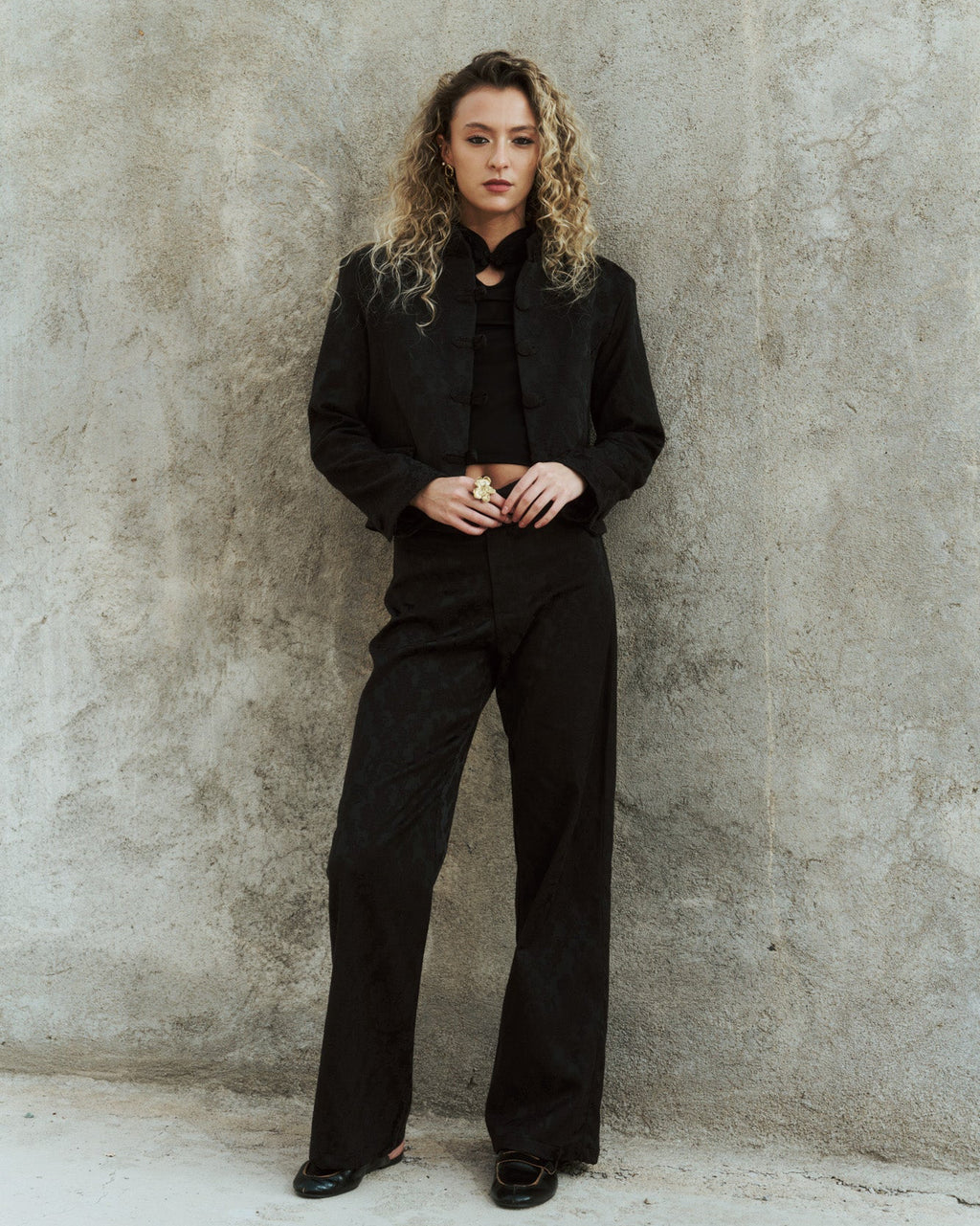 Jade Pant Brocatto Negro