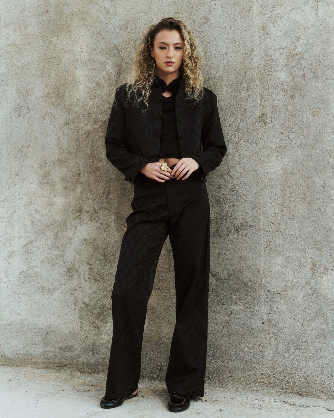 Jade Pant Brocatto Negro